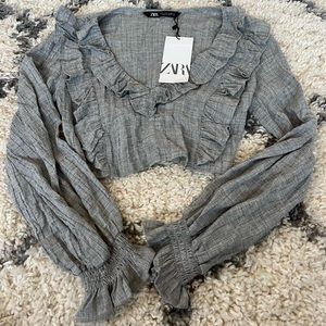 ZARA cropped blouse